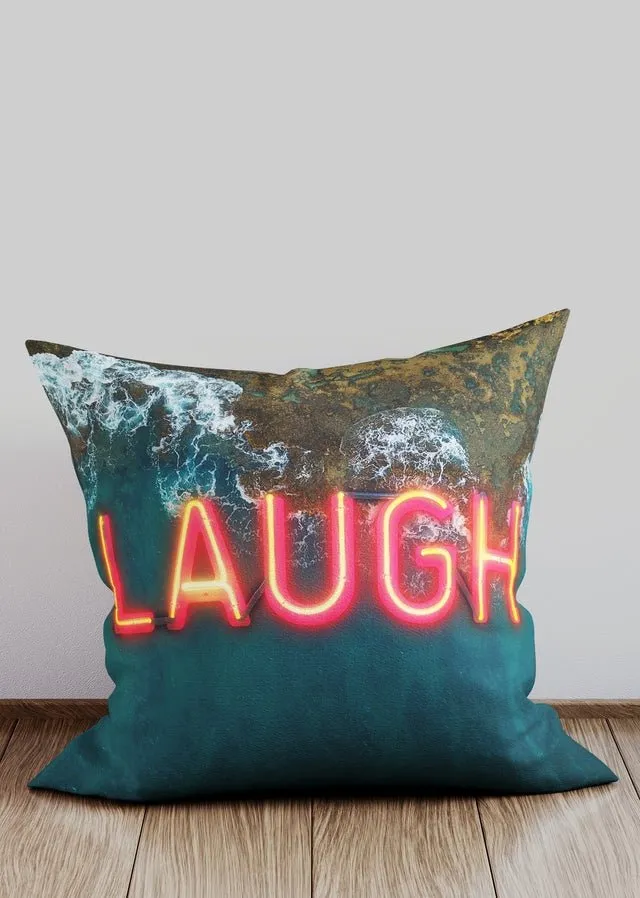 Laugh Neon Ocean Cushion