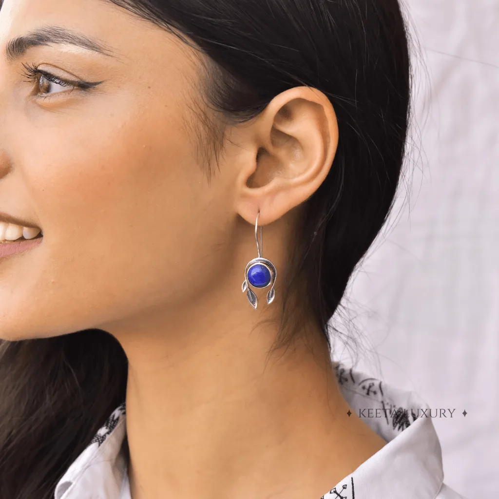 Leafy Exotic - Lapis Earrings