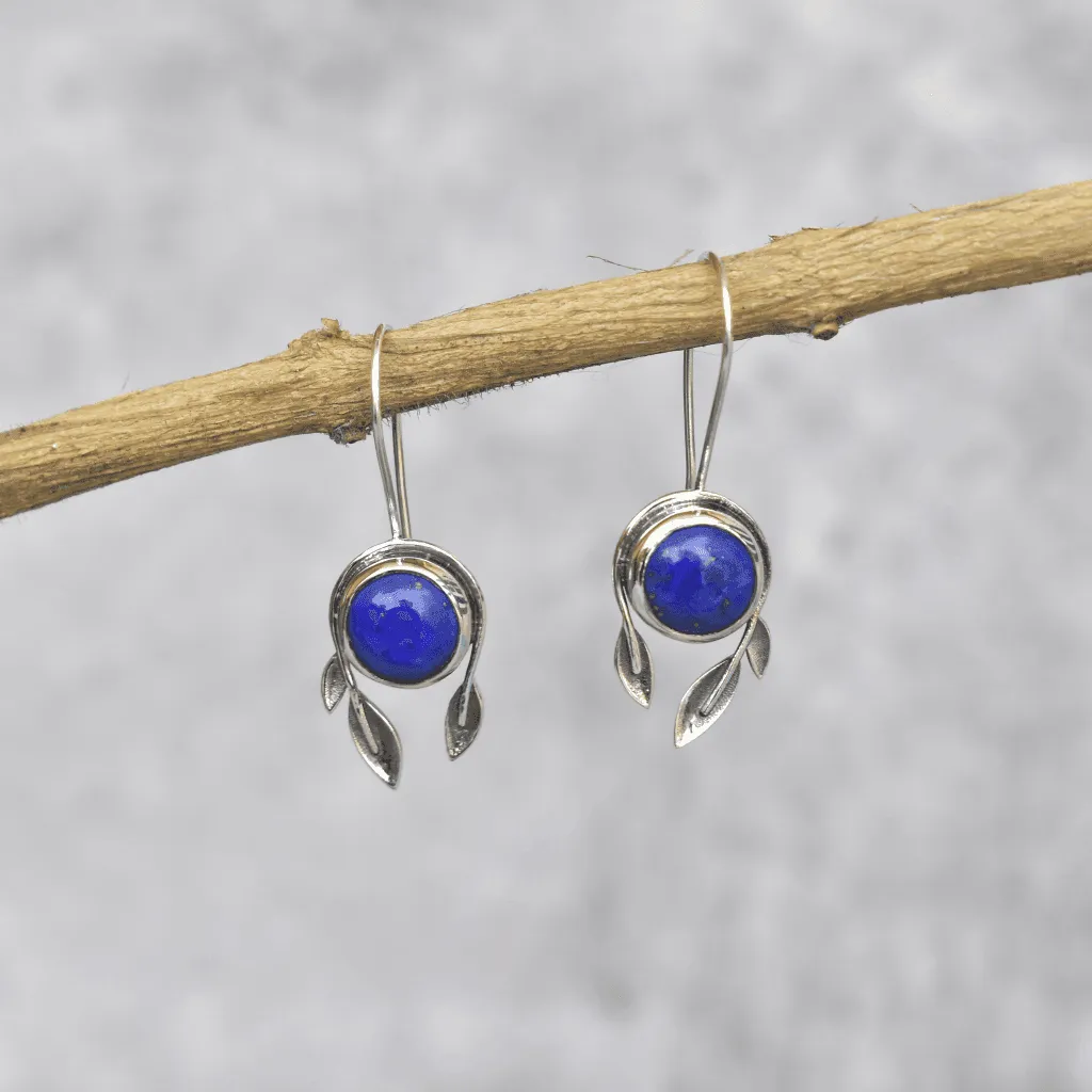 Leafy Exotic - Lapis Earrings