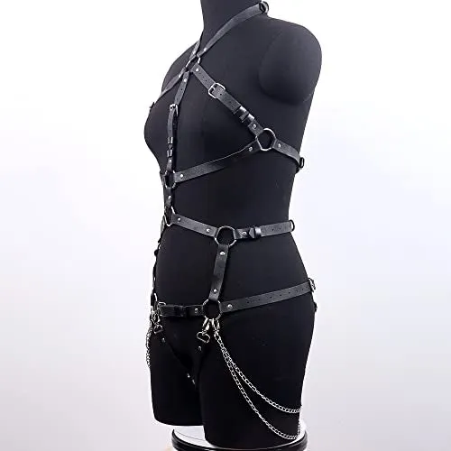 Leather Chest Body Chain Sexy Harness Waist Chains Nightclub Party Rave Belt