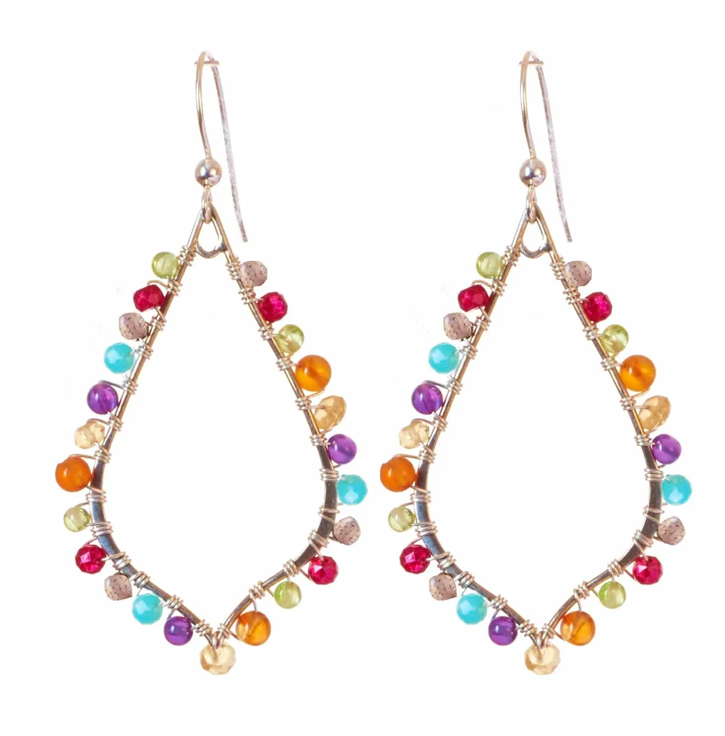 Madison Colorful Petal Hoop Earrings