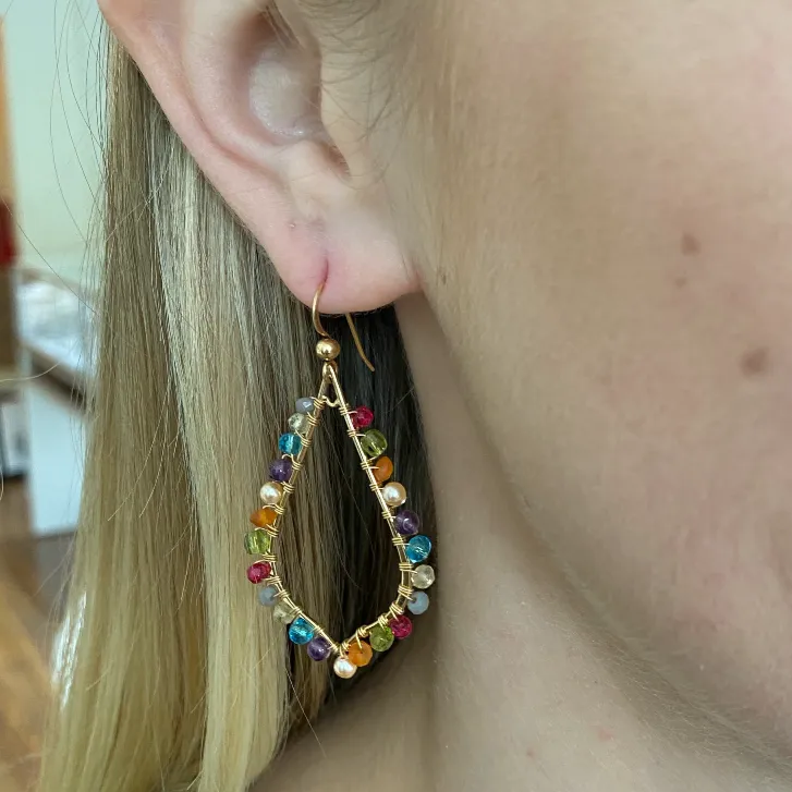 Madison Colorful Petal Hoop Earrings