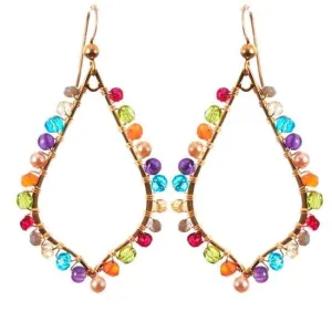 Madison Colorful Petal Hoop Earrings