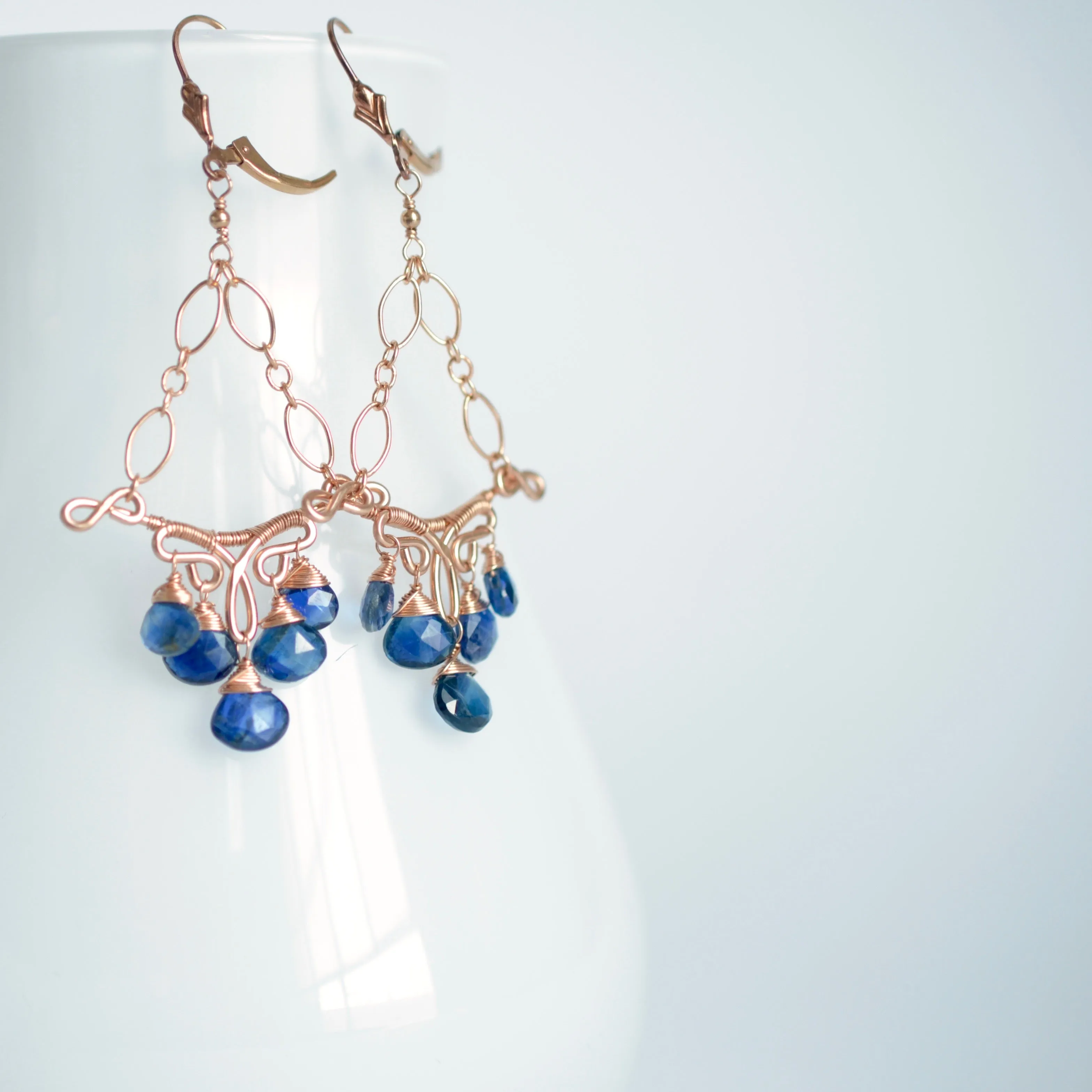 Margarita - Kyanite, 14k Rose Gold Filled Earrings