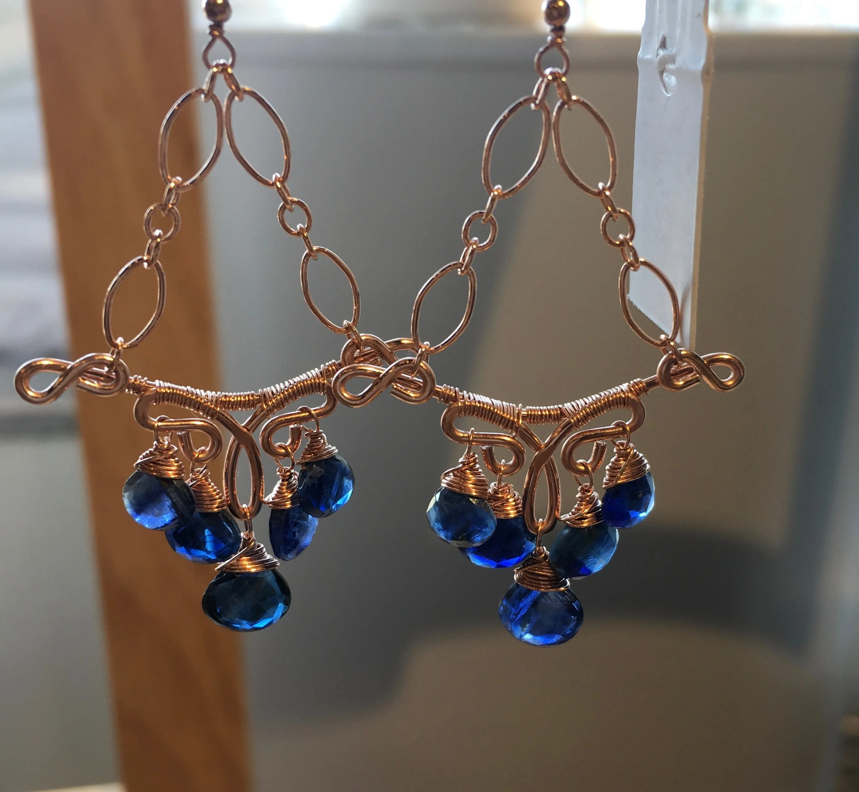 Margarita - Kyanite, 14k Rose Gold Filled Earrings