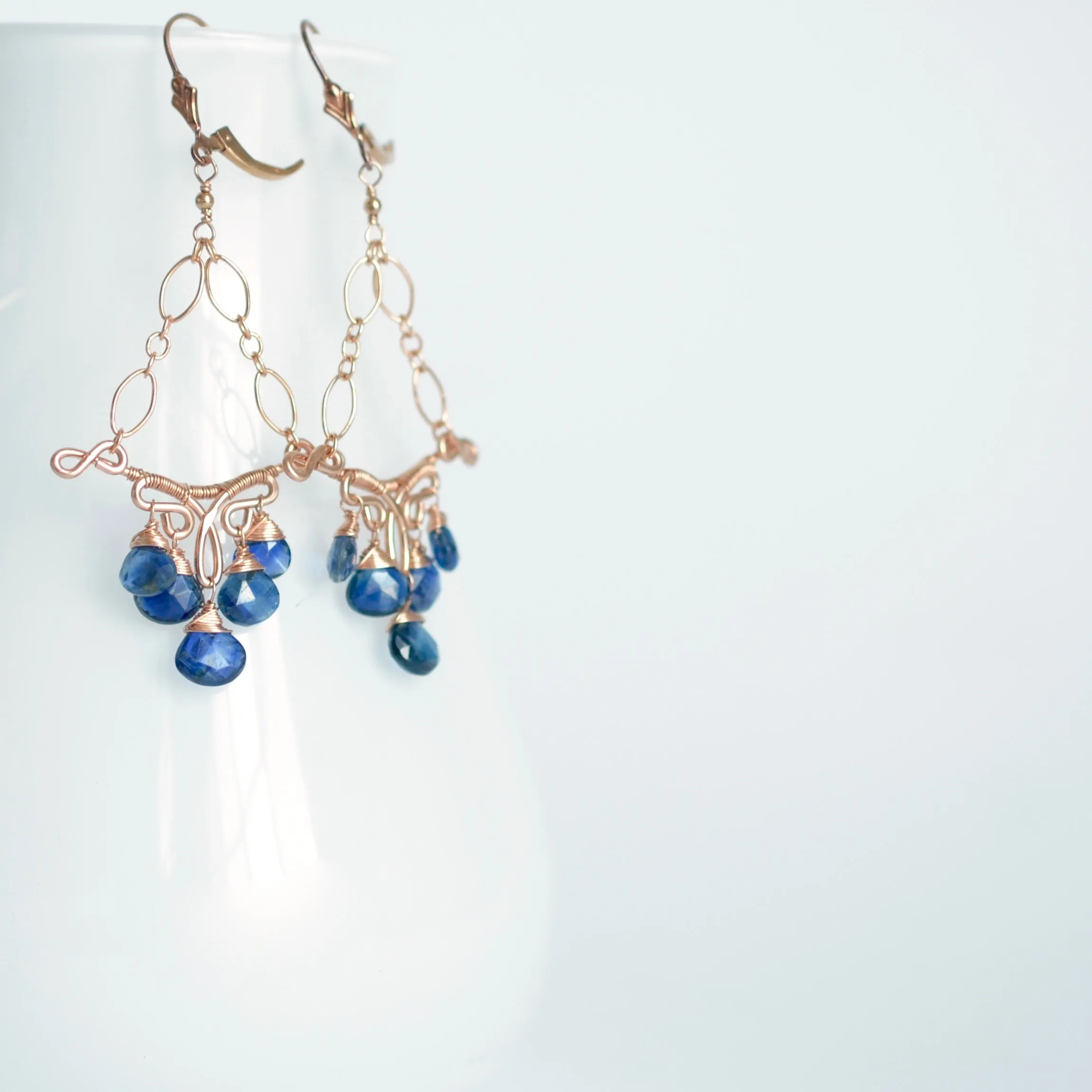 Margarita - Kyanite, 14k Rose Gold Filled Earrings