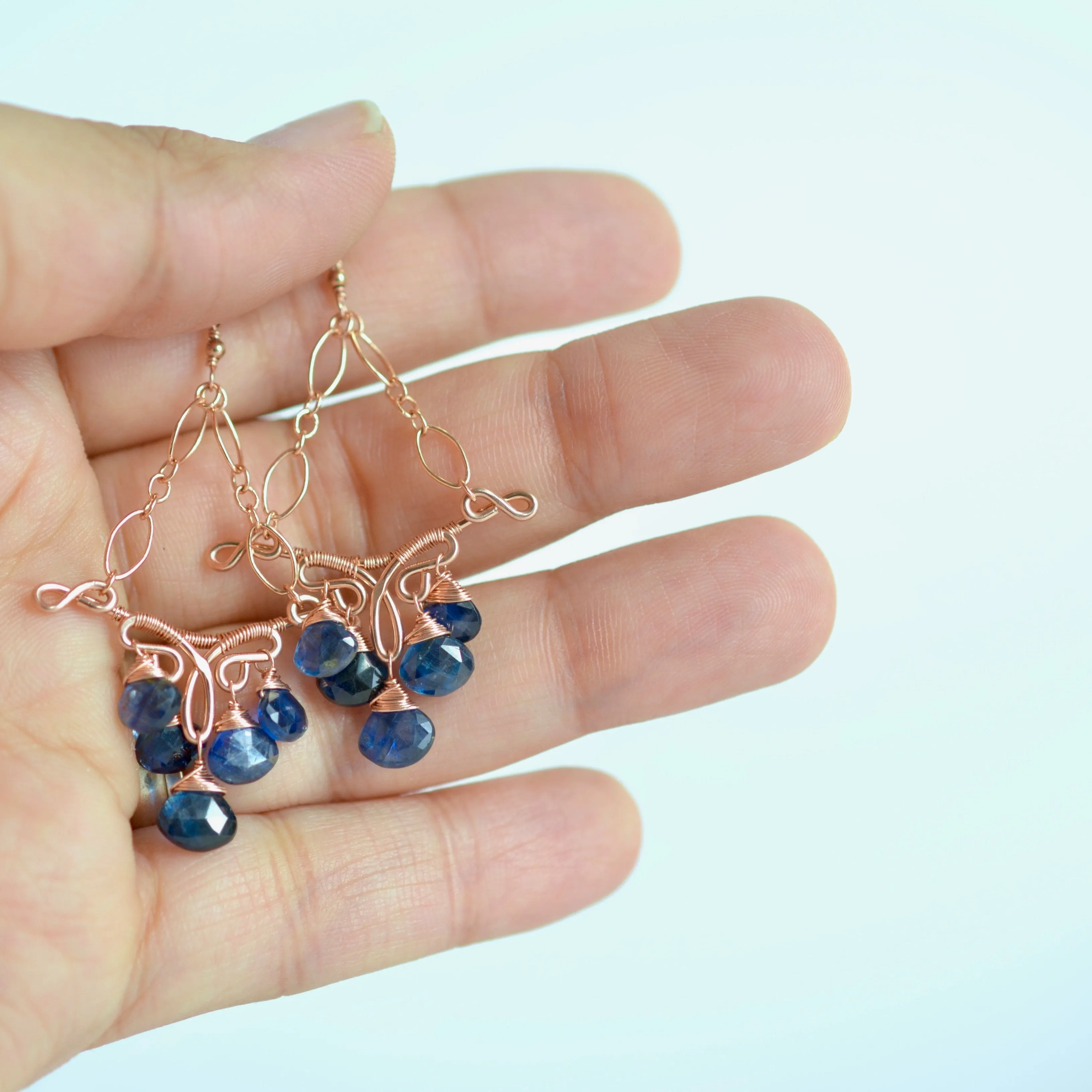 Margarita - Kyanite, 14k Rose Gold Filled Earrings