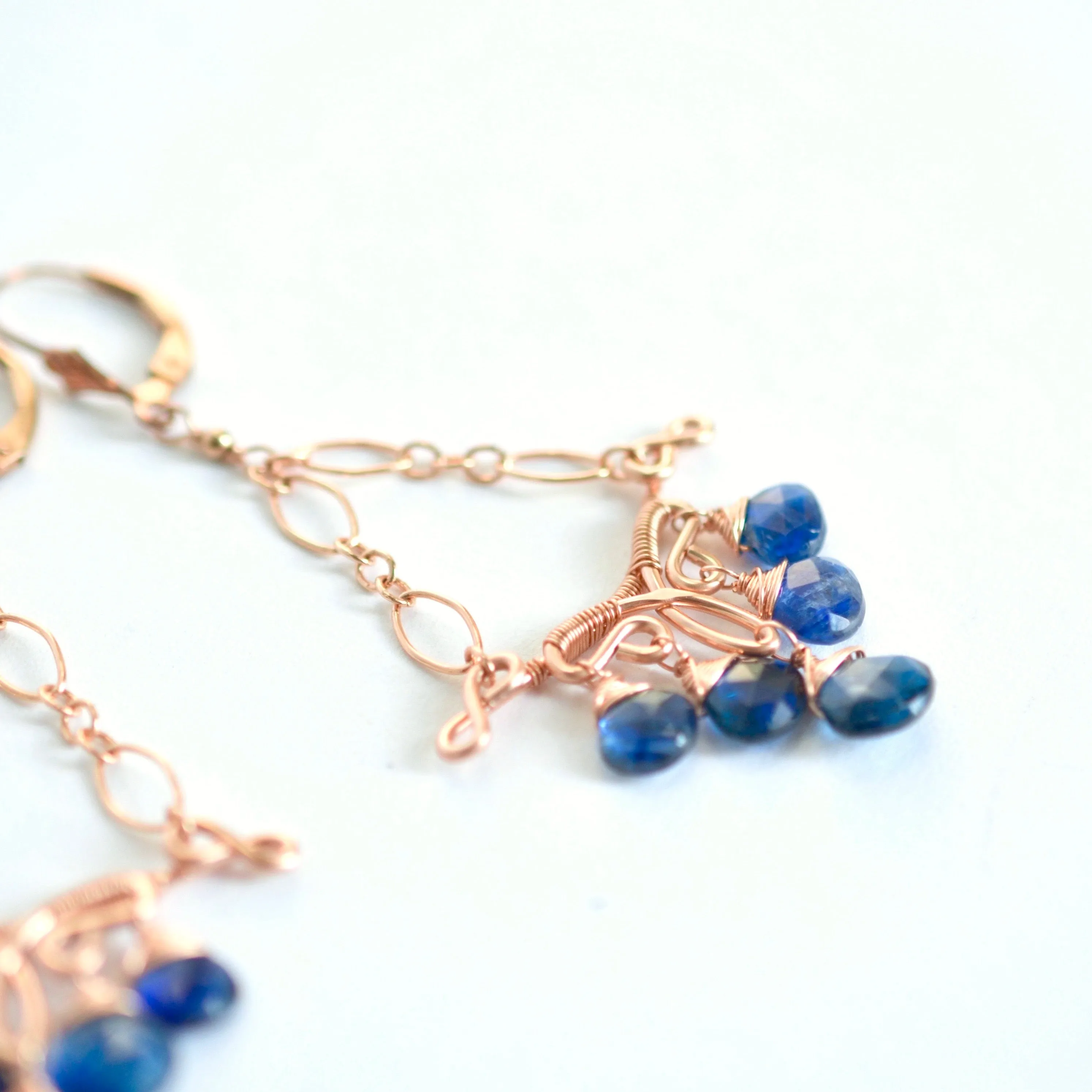 Margarita - Kyanite, 14k Rose Gold Filled Earrings