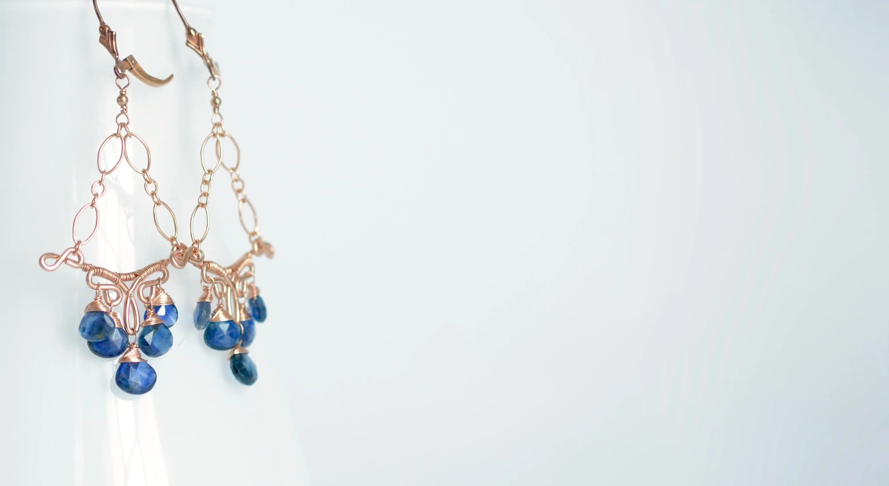 Margarita - Kyanite, 14k Rose Gold Filled Earrings