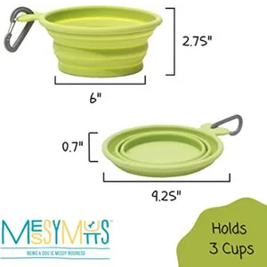 Messy Mutts Collapsible Bowl Green