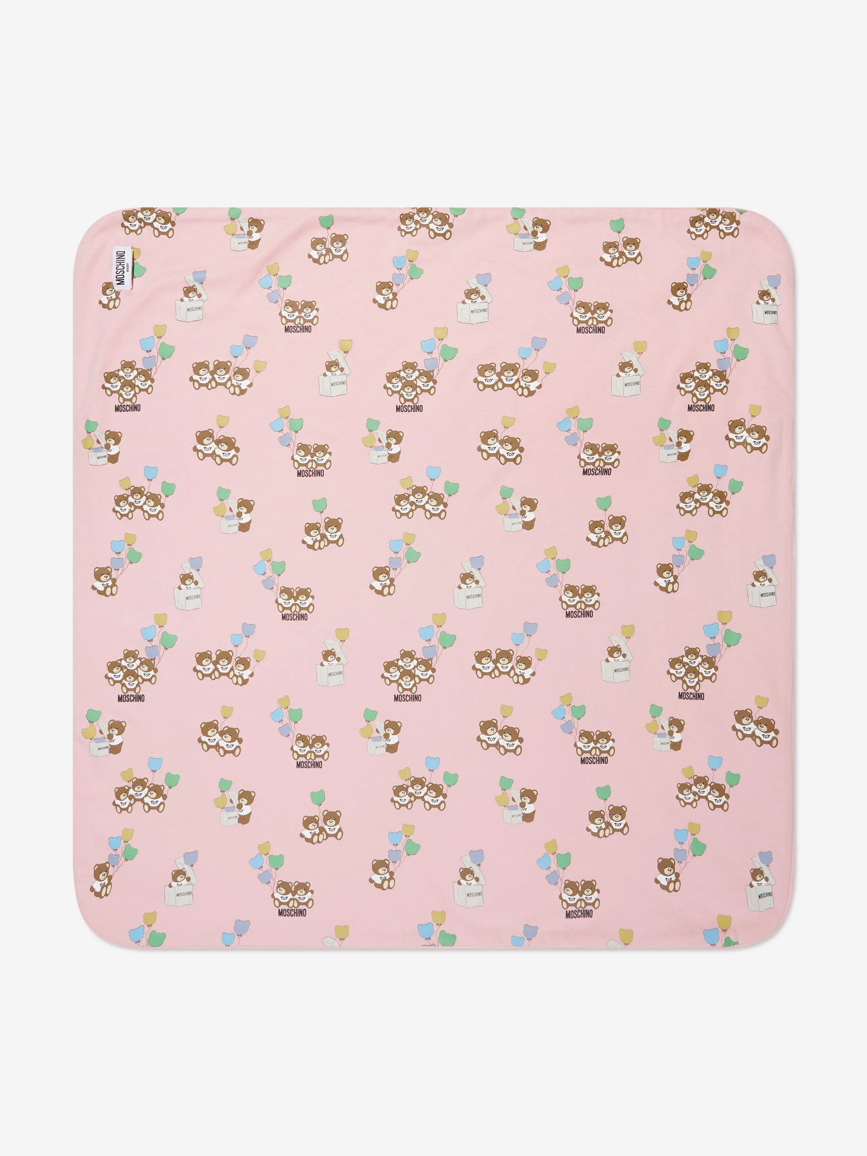 Moschino Baby Girls Teddy Bear Blanket in Pink