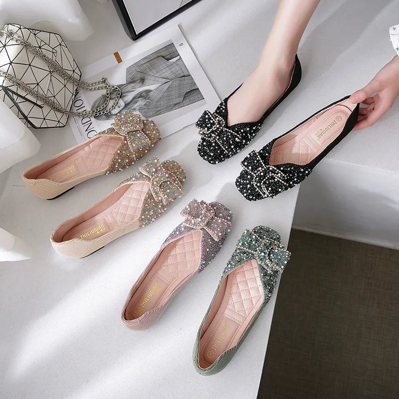 Nanccy  Rhinestone Flat Bling Diamonds Bridal Shoes