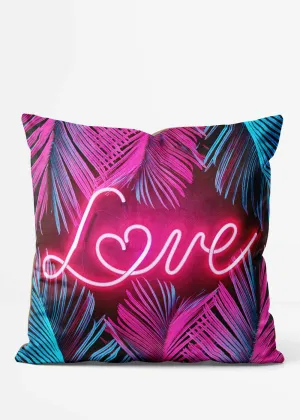 Neon Tropical Love Cushion