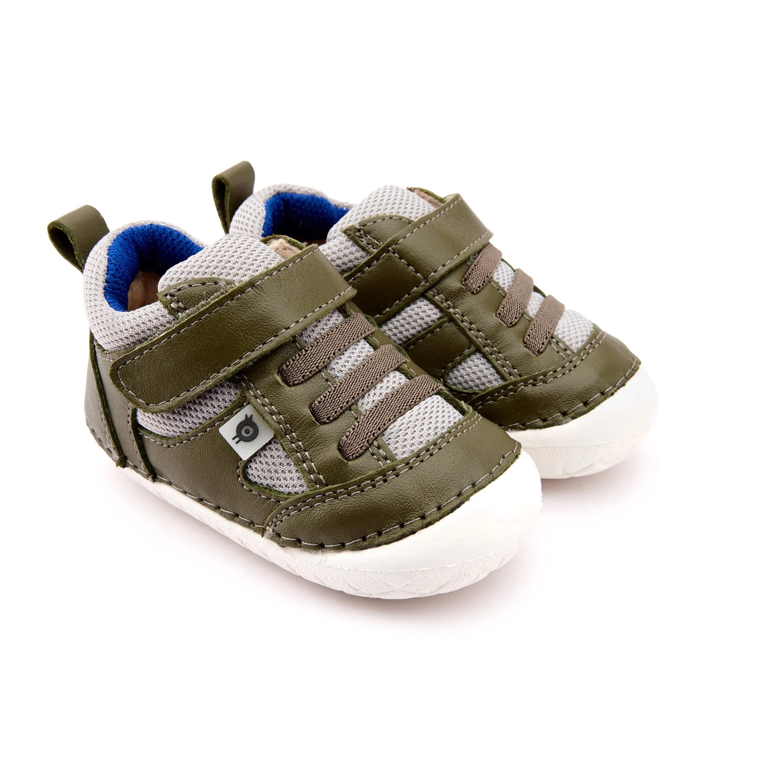 Old Soles Boy's 4047 Bru Pave Shoe - Militare/Light Grey/Cobalt