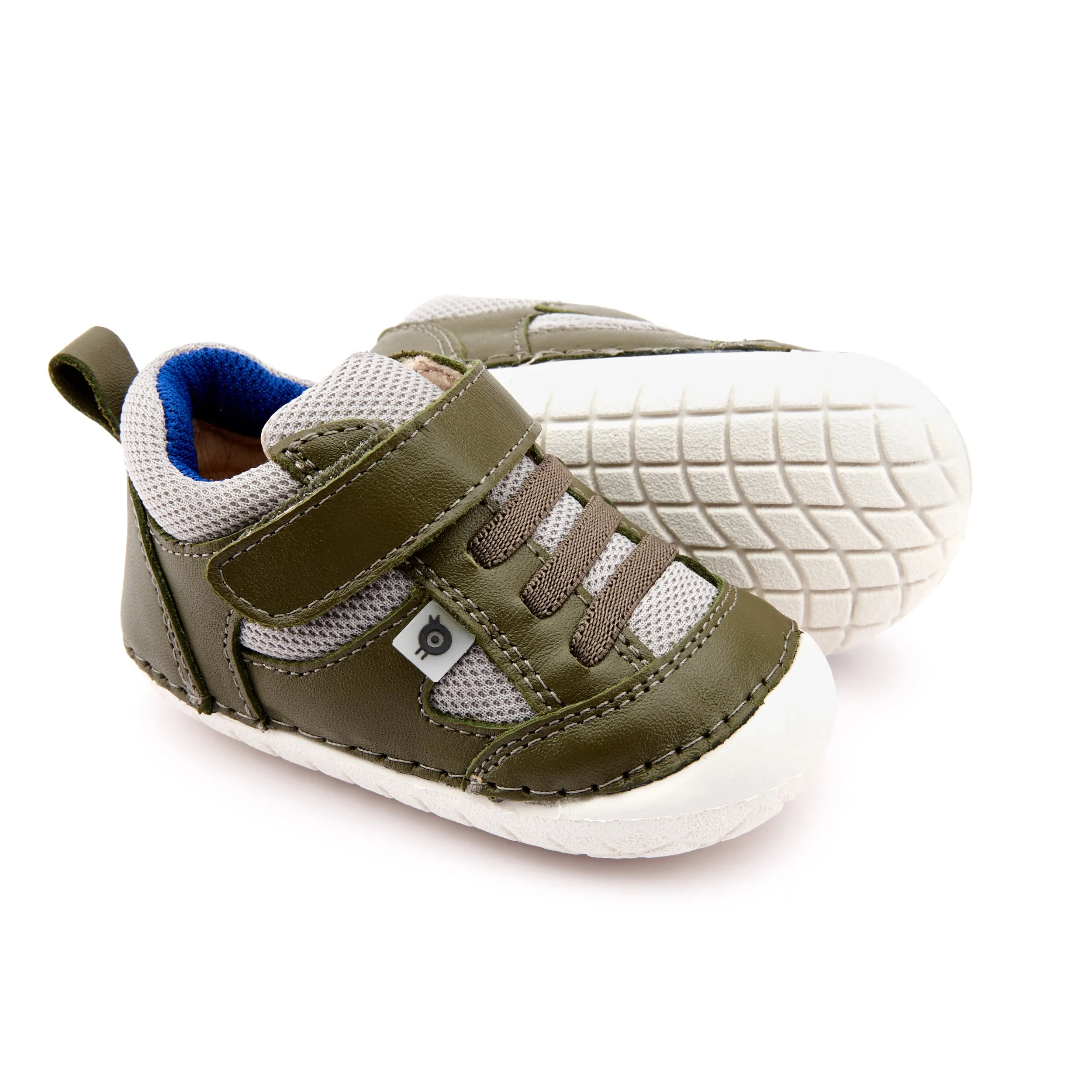 Old Soles Boy's 4047 Bru Pave Shoe - Militare/Light Grey/Cobalt