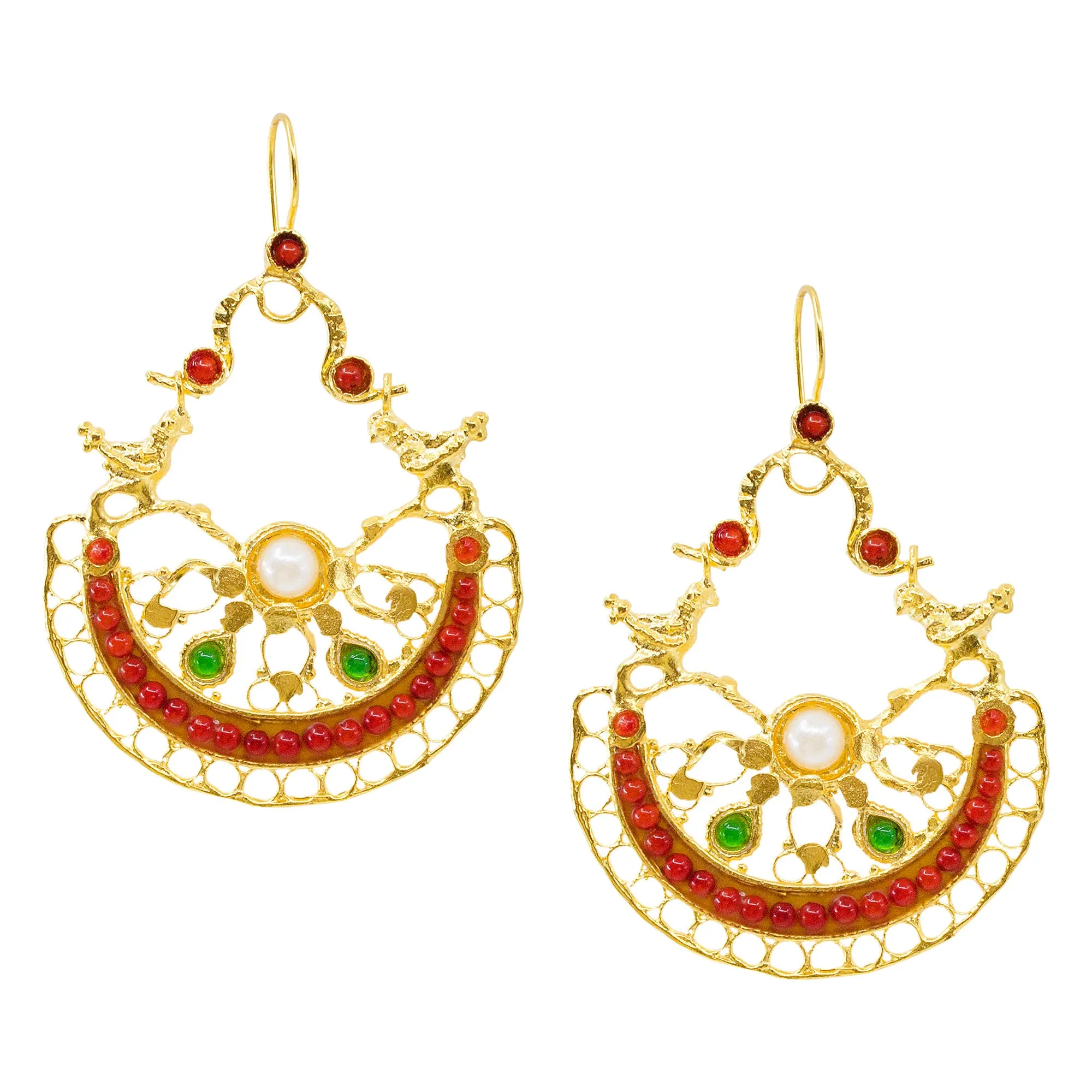 Ottoman Inspired Brass Statement Earrings