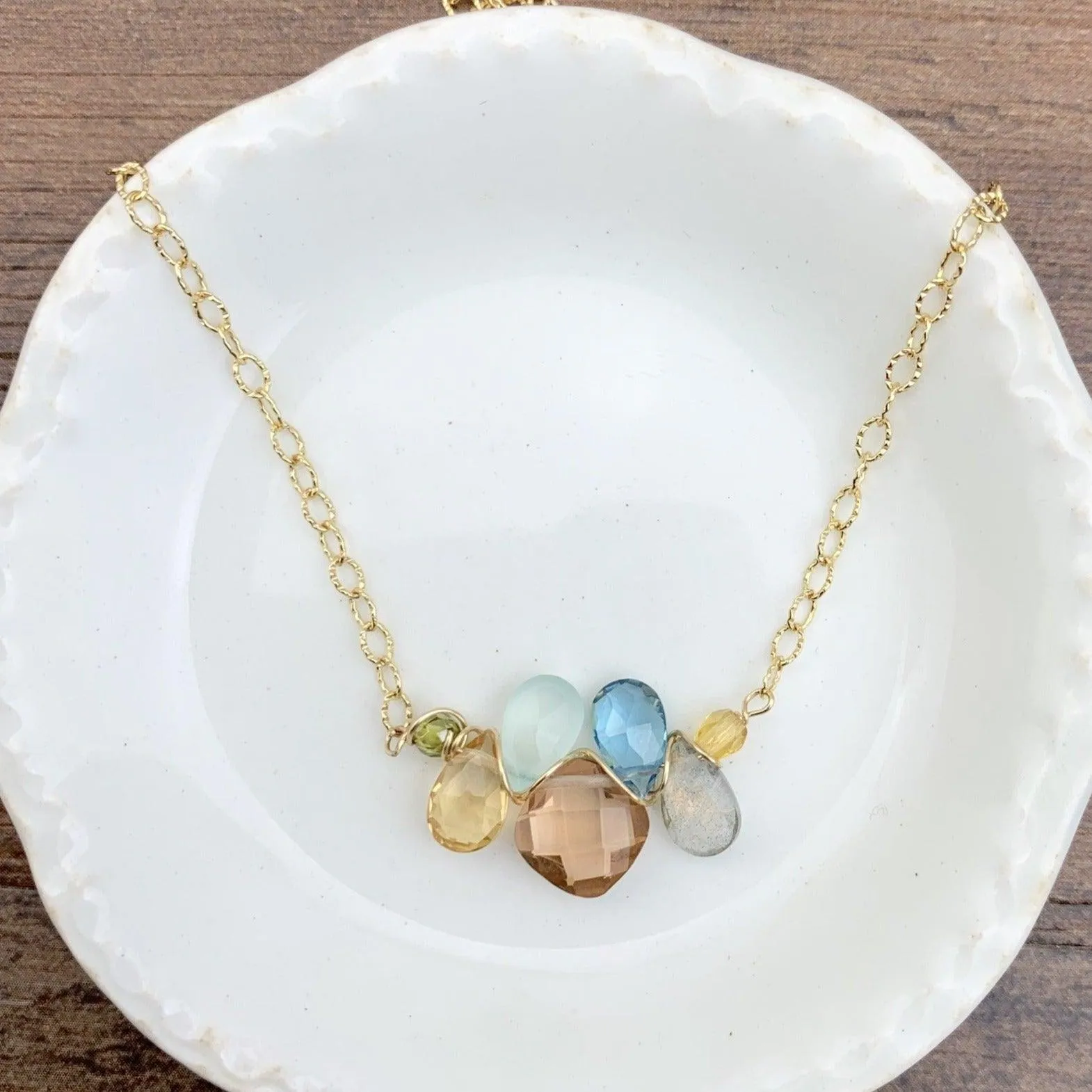 Pastel Mini Katie Colorful Gem Necklace