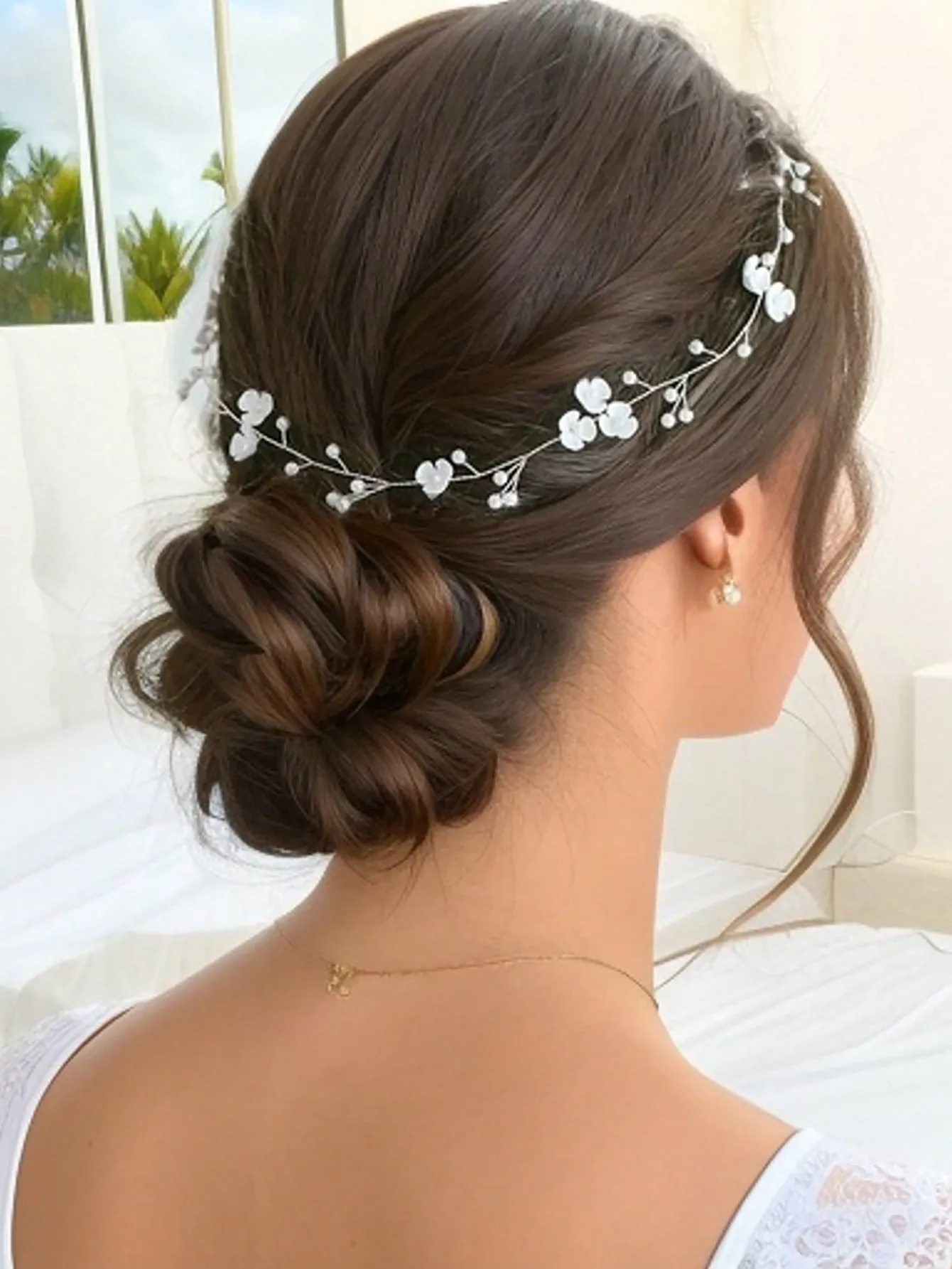 Pearl & Flower Decor Bridal Headwear Elegant Tiaras