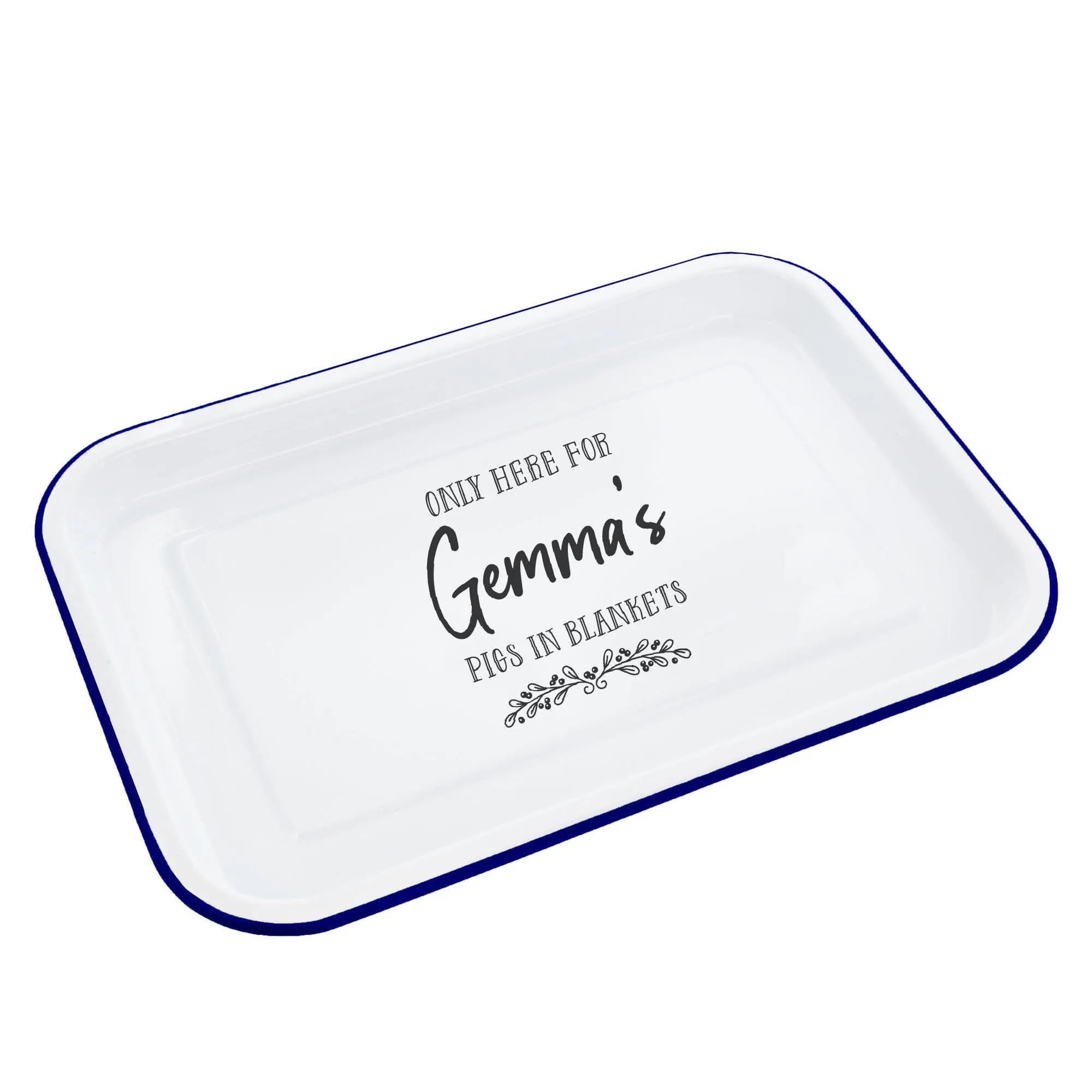 Personalised Pigs In Blankets Enamel Tray