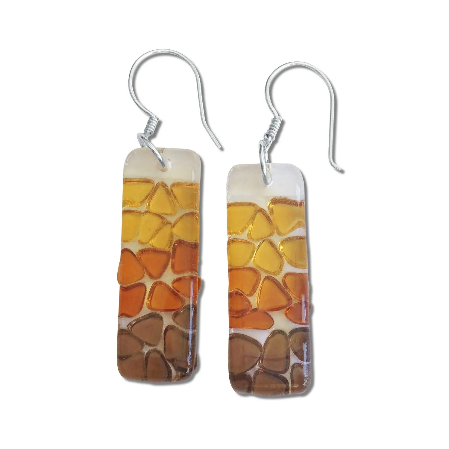 Picado Glass Earrings - Lime Green