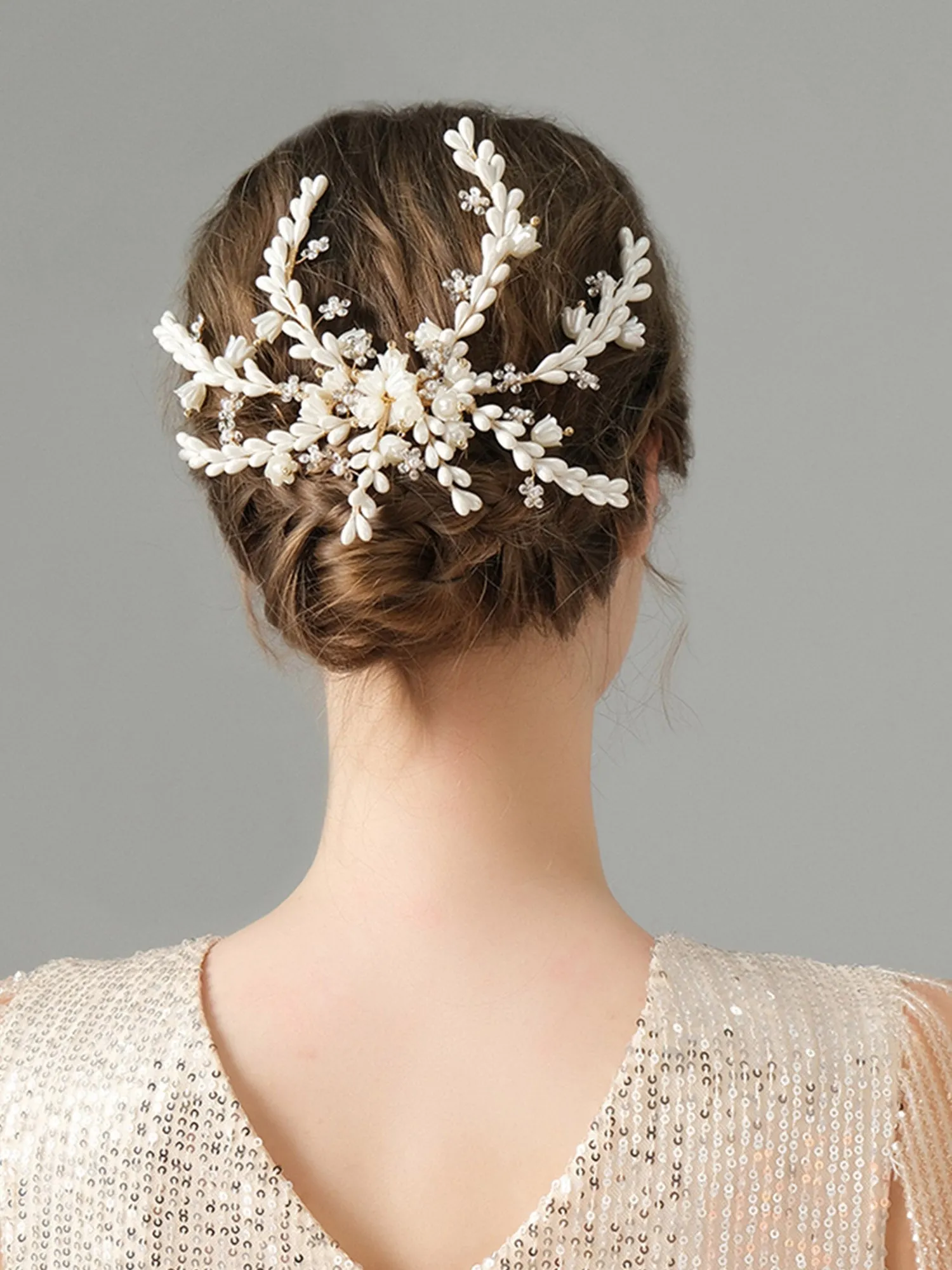 Rhinestone Pearl Bridal Hair Accessories Comb