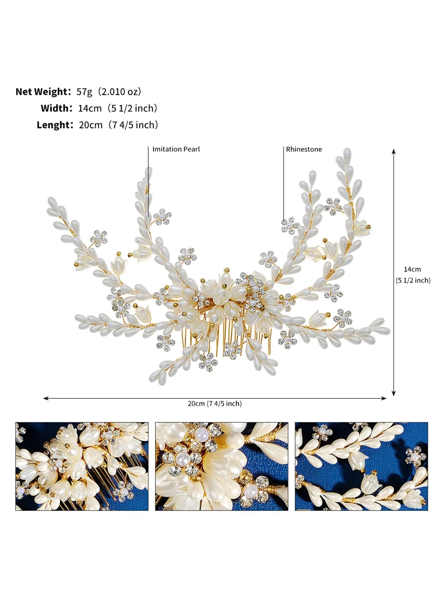 Rhinestone Pearl Bridal Hair Accessories Comb