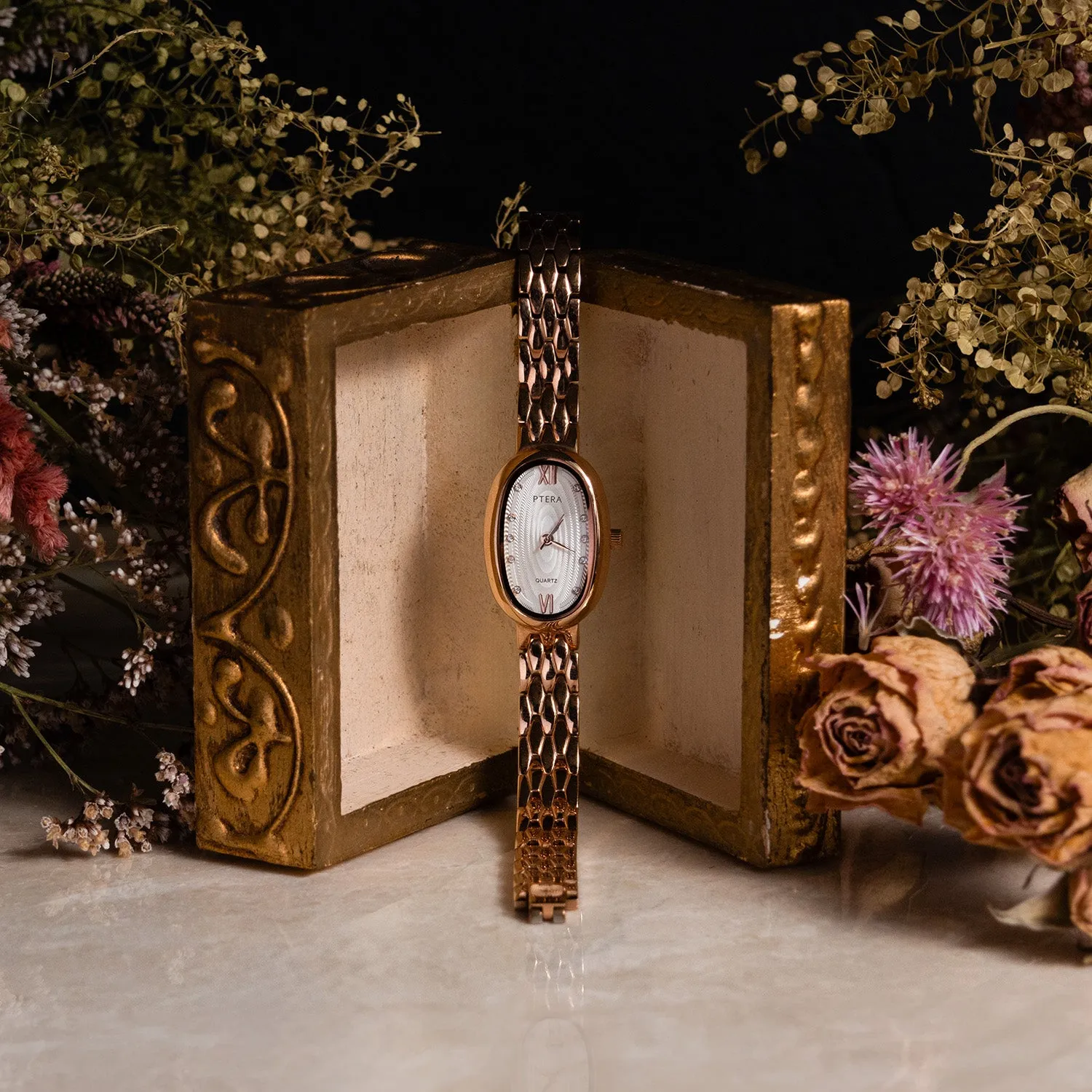 Rose Gold Tone Modern Watch