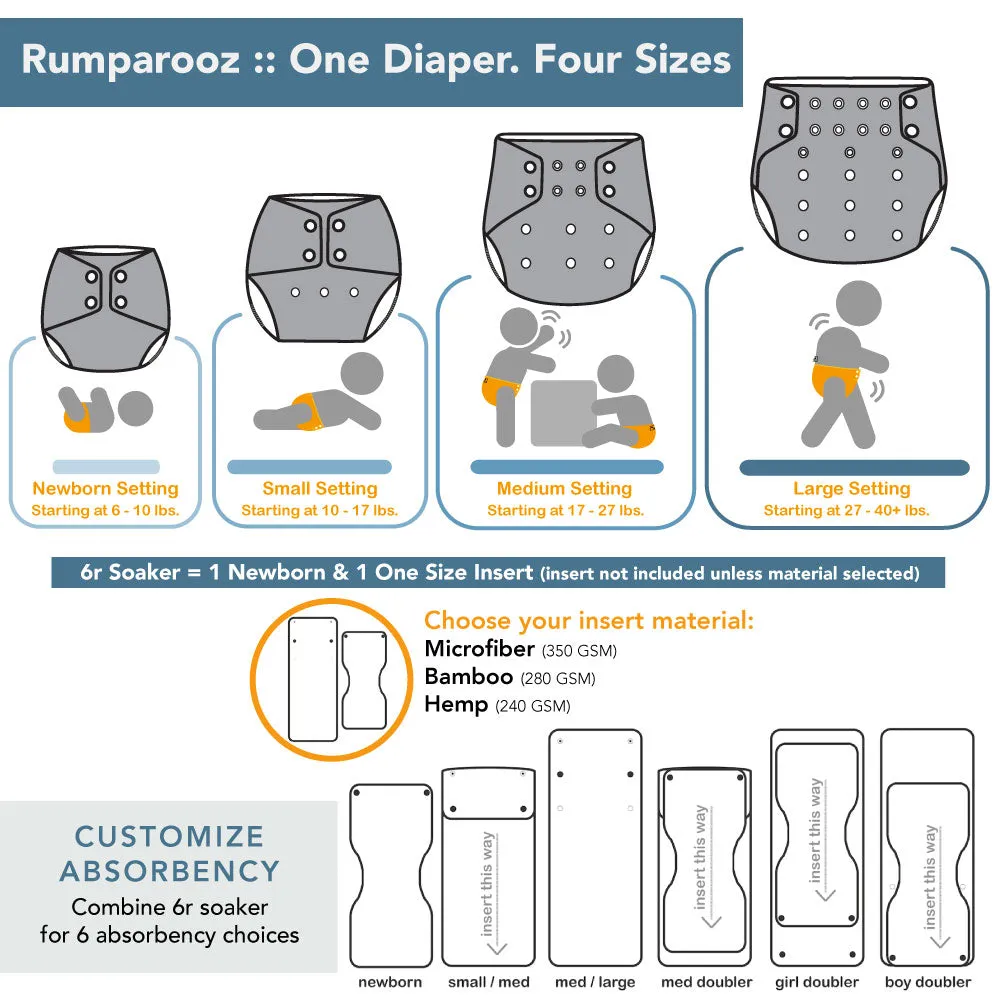 Rumparooz G2 One Size Pocket Cloth Diaper - Zeppelin