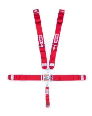 Simpson 5-Point Latch F/X System - 62" Bolt-In Individual Shoulder Harness - Pull Down Adjust - Red