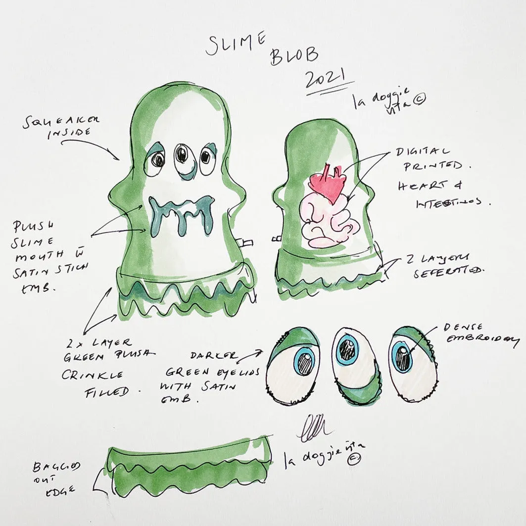 Slime Blob Plush Toy with Squeaker