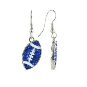 Small Flat Crystal Football Earrings