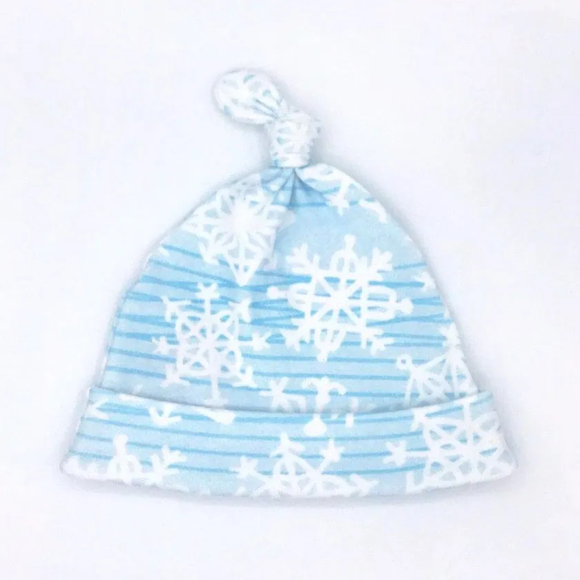 Snowflake Baby Hat (0-3M) - Organic Cotton