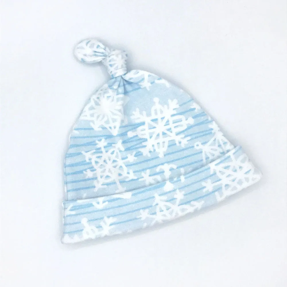 Snowflake Baby Hat (0-3M) - Organic Cotton