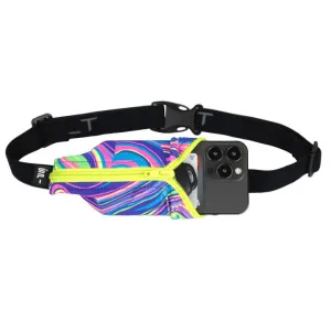 SPIbelt Original Running Belt - Twister Print/Neon Lime Zipper