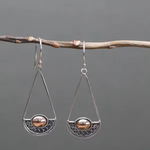 Sterling Silver & 18ct Gold Earrings - Luna Balance