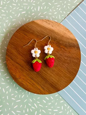 Strawberry Field Earrings | Clay Earrings