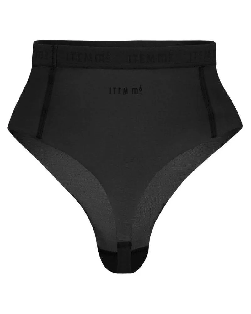 Supportive All Mesh Brazilian Briefs Black