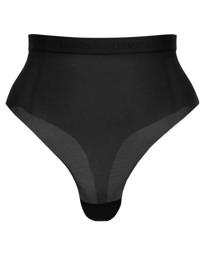 Supportive All Mesh Brazilian Briefs Black