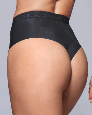 Supportive All Mesh Brazilian Briefs Black