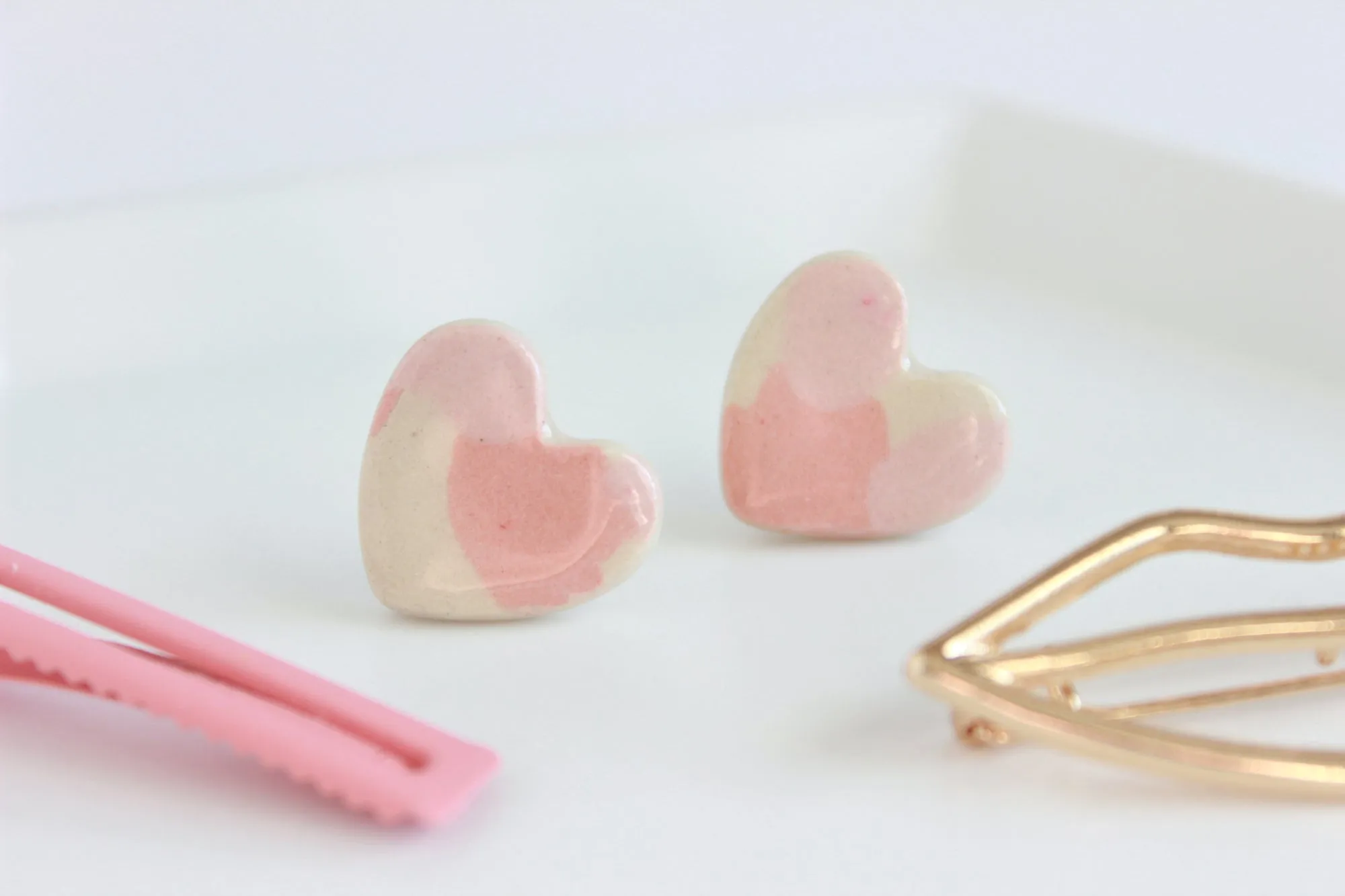 Terrazzo Heart Stud Earrings