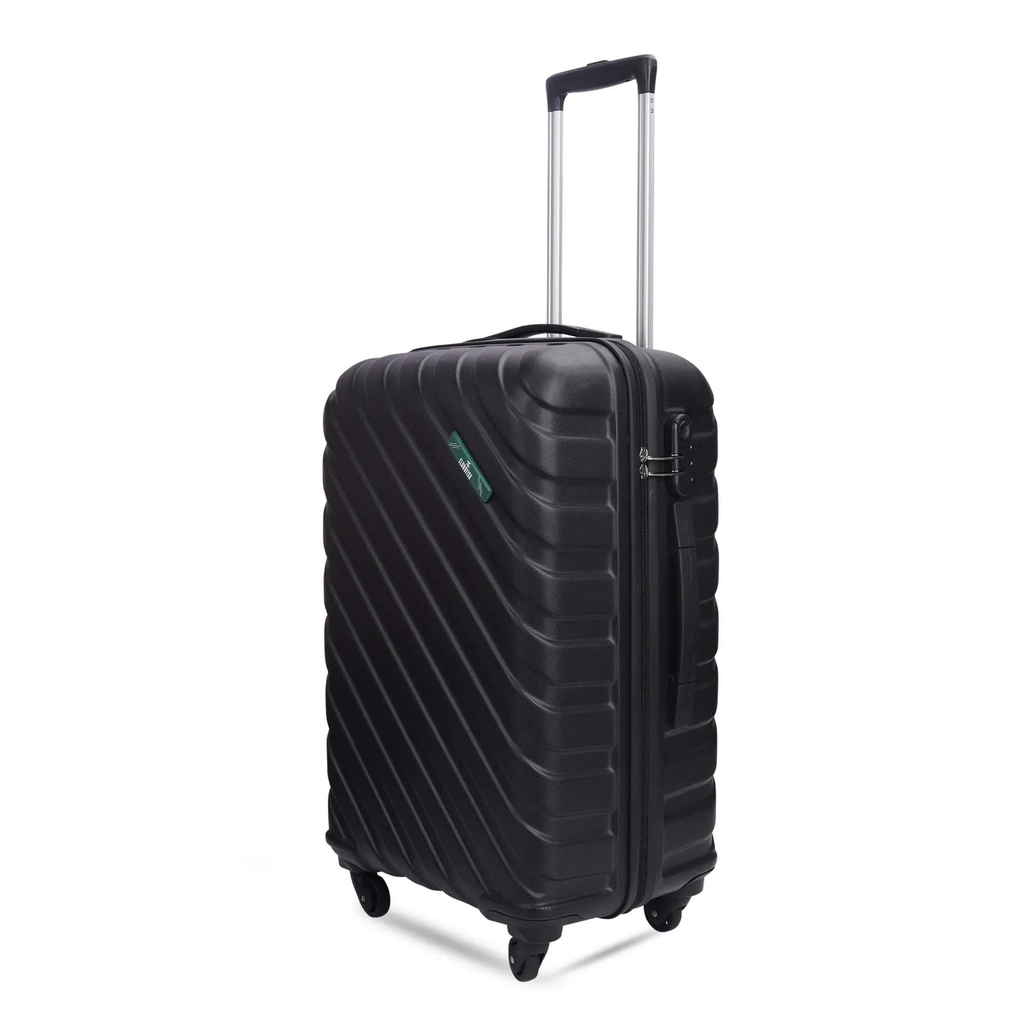 THE CLOWNFISH Armstrong Luggage Abs Hard Case Suitcase Four Spinner Wheels Trolley Bag- Black (Medium Size, 65 Cm- 24 Inch)