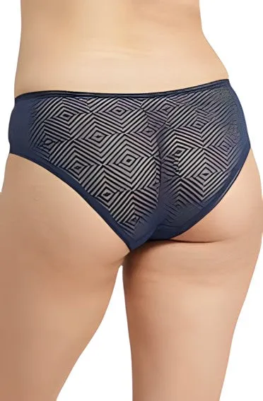 The Sheer Deco Hipster Brief Navyo