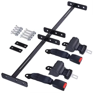 TheLAShop Universal Golf Cart Retractable 2 Seat Belts Bracket Kit