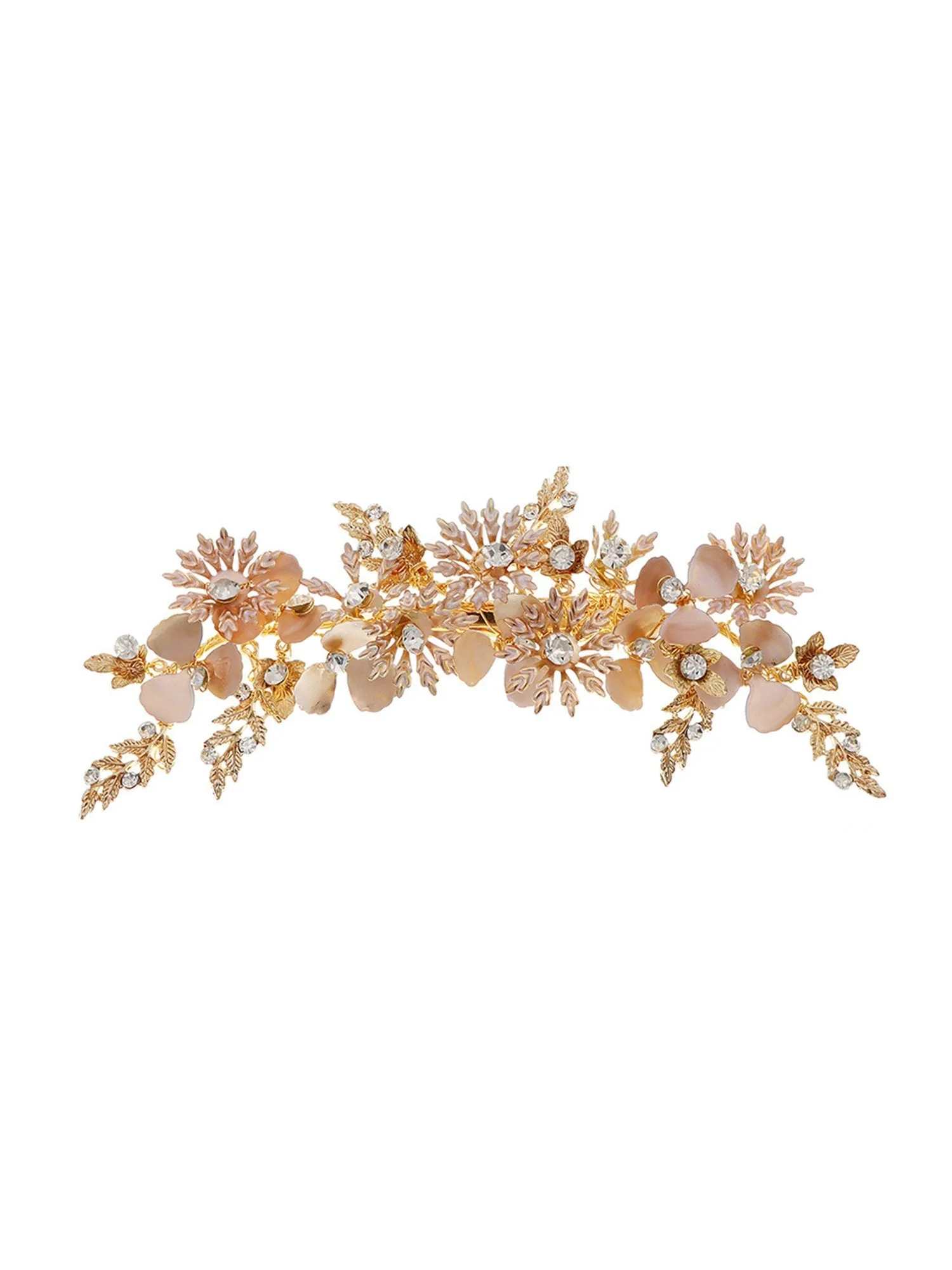 Vintage Gold Flower Embellished Rhinestone Hairpin