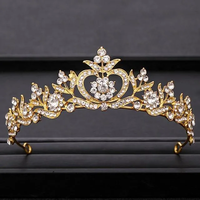 Wedding Crowns Tiaras Bridal Headpieces with Baroque Rhinestones Crystals