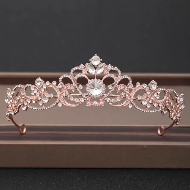 Wedding Crowns Tiaras Bridal Headpieces with Baroque Rhinestones Crystals