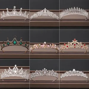 Wedding Crowns Tiaras Bridal Headpieces with Baroque Rhinestones Crystals