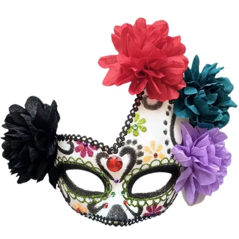 Women Sexy Elegant Masquerade Ball Halloween Day of the Dead Party Mask - (Style 15)