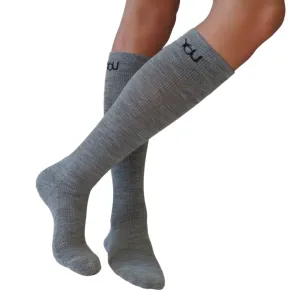 YoU® Dark Grey Merino Wool CUSHION Knee High • Travel & Sport 15-20 mmHg Compression